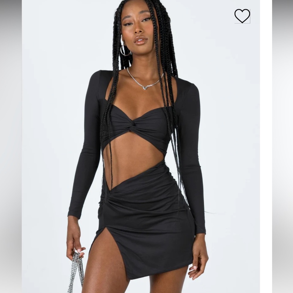 Maxam Long Sleeve Mini Dress Black